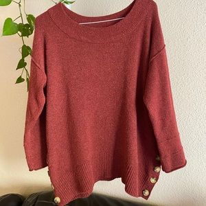 Democracy oversized rust colored sweater.